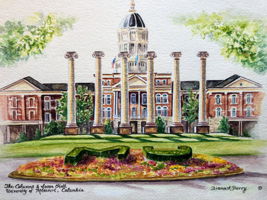 Jesse Hall and the Columns, University of Missouri, MU, Mizzou, Columbia, Mo